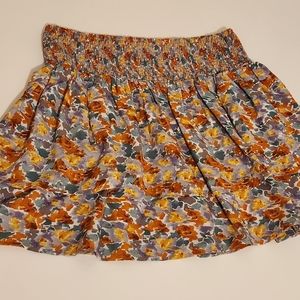 Vestique tiered high waist floral skater skirt large